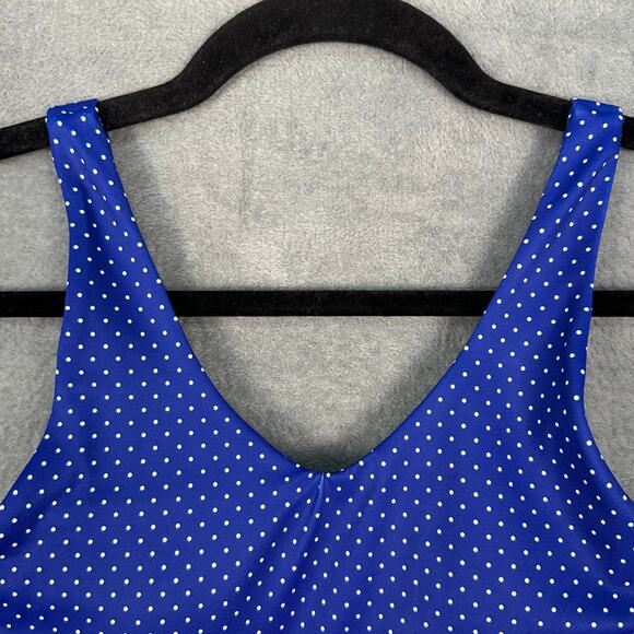 Wilo Sports Bra Women Extra Small Blue White Polka Dot Contour Padded Gym Active - Picture 2 of 11